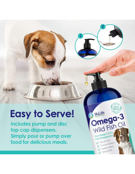 Aceite de Pescado Líquido NuLife 32 oz Omega 3 para Perros