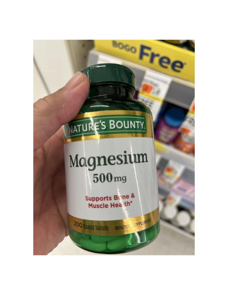 Magnesio Nature's Bounty 500mg 200 Tabletas Recubiertas