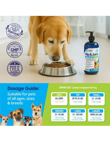 Suplemento Líquido de Glucosamina para Perros NuLife 453g