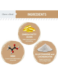 Suplemento de Glucosamina para Perros Chew + Heal 120 Masticables 2