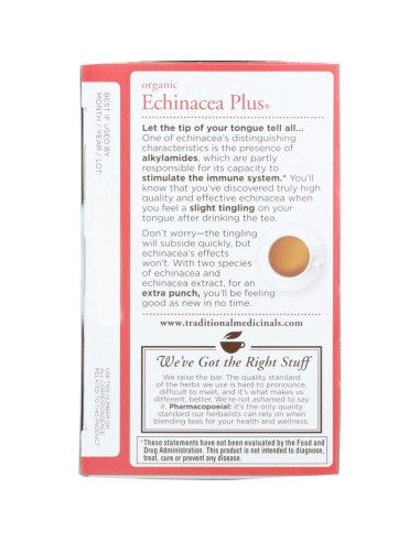 Té de hierbas orgánico Echinacea Plus 16 bolsas 59g
