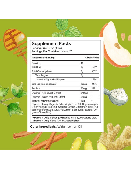 Jarabe para la tos Maty's con moco orgánico 177 ml