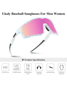 Gafas de sol deportivas Ukoly modelo 620 UV400 para ciclismo 2