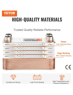 Intercambiador de Calor VEVOR 30 Placas 12.7x30.5cm Acero Inoxidable 2