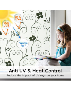 Película de Ventana DUOFIRE Anti-UV 44.2x200.7cm Flor Negra 2