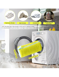 Bolsa de Lavado de Zapatos Cocoyeye Amarillo 2pc Reutilizable 2