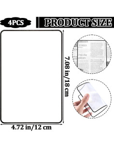 Lupa de Página Completa 3X Ptwola - 4 Pcs, Ligera 18x12 cm 2