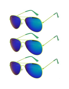Juego de 3 Gafas de Sol Aviador Metal Colorido 50mm 2