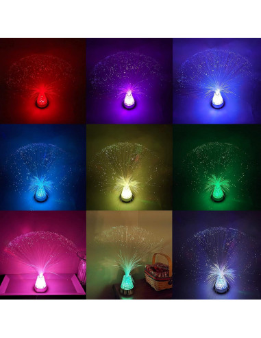 Lámpara de fibra óptica SciencePurchase 33 cm colores LED