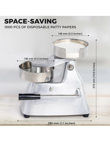 Prensa de Hamburguesas Comercial TK Tartle Kitchen 10.16 cm