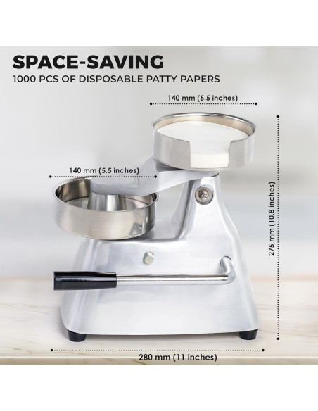 Prensa de Hamburguesas Comercial TK Tartle Kitchen 10.16 cm