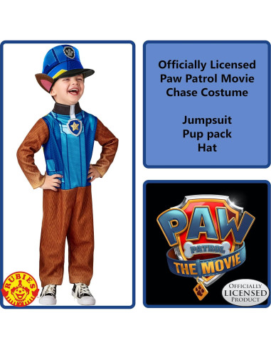 Disfraz Chase Paw Patrol Rubies para Niños 3 a 4 Años