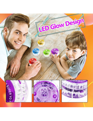55 Pelotas Yo Yo Iluminadas LED Octaday para Niños y Adultos