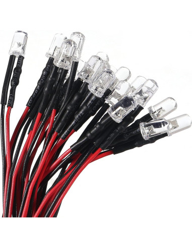 Kit 40 Diodos LED Amarillos 5mm Preconectados 12V ATNSINC