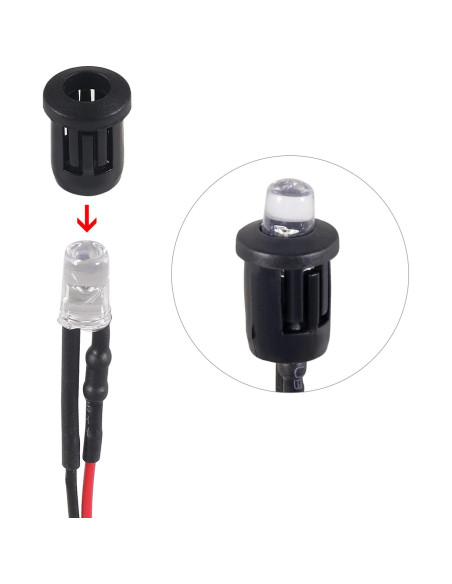 Kit 40 Diodos LED Amarillos 5mm Preconectados 12V ATNSINC