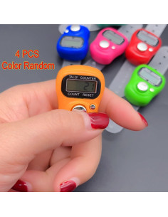 Contador Digital de Dedo JZK, 4 Piezas, Pantalla LCD, Multicolor 2