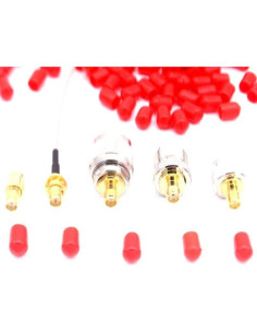 100 Tapas de Goma Roja 6mm para Conector SMA - Genérico 2