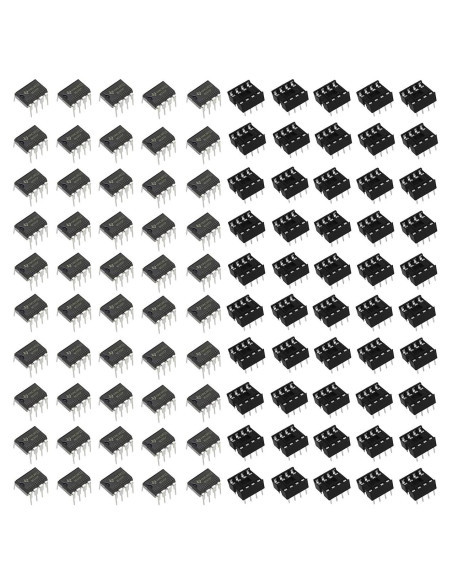 50 pcs NE555P Temporizador de Precisión + Zócalo DIP-8