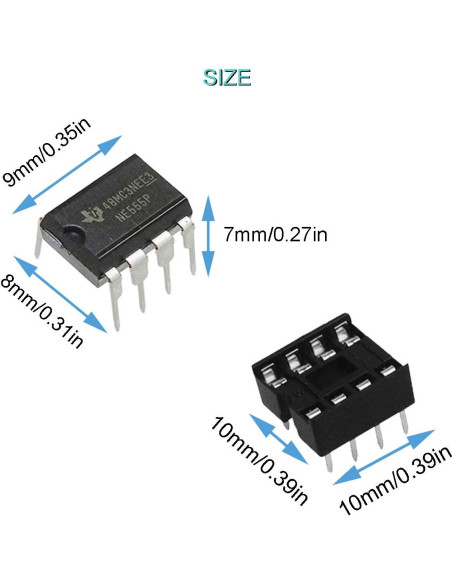 50 pcs NE555P Temporizador de Precisión + Zócalo DIP-8