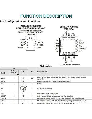 50 pcs NE555P Temporizador de Precisión + Zócalo DIP-8