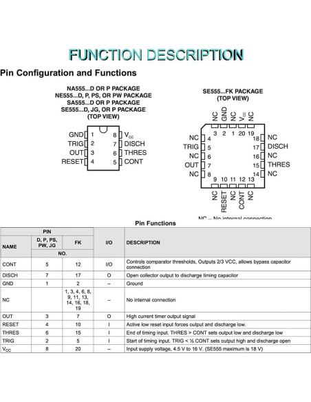50 pcs NE555P Temporizador de Precisión + Zócalo DIP-8