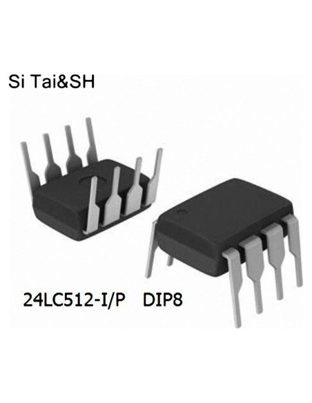 5 Piezas IC Lógicos 24LC512-I/P DIP-8 HiLetgo
