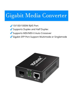 Convertidor de Medios Gigabit HiFiber SFP a RJ45 1000Mbps 2