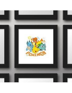 Arte de Pared Pokémon Trends International 30.48x30.48cm Marco Negro 2