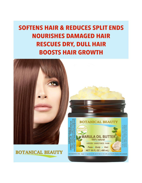 Manteca de Aceite de Marula Virgen Cruda 480 ml - Belleza Botánica