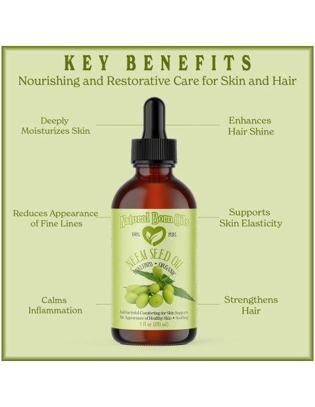 Aceite de Semilla de Neem 118ml Natural Born Oils Orgánico