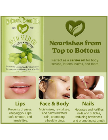 Aceite de Semilla de Neem 118ml Natural Born Oils Orgánico