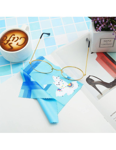 Paño de Limpieza de Gafas Weewooday 18 Piezas Floral