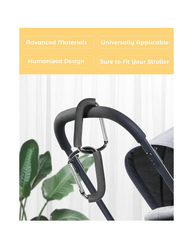 Ganchos para Cochecito DF Dualerv - 2 Paquetes de 16 cm