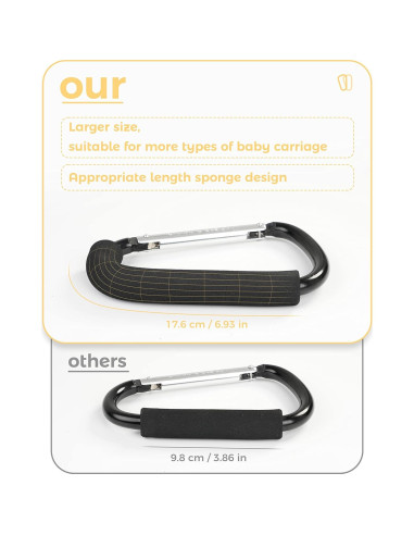 Ganchos para Cochecito DF Dualerv - 2 Paquetes de 16 cm