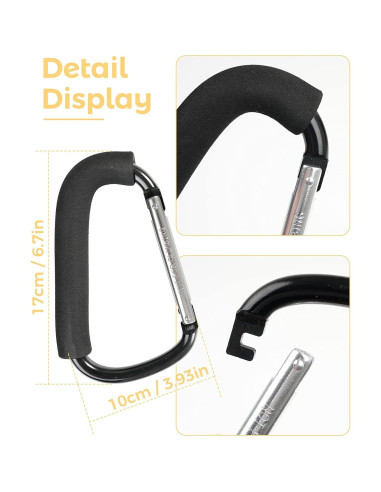 Ganchos para Cochecito DF Dualerv - 2 Paquetes de 16 cm