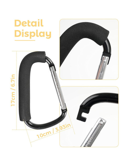 Ganchos para Cochecito DF Dualerv - 2 Paquetes de 16 cm