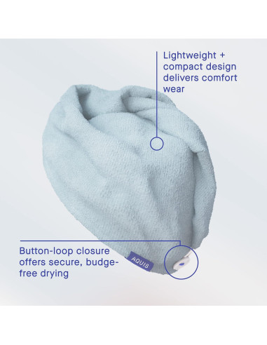 Toalla para Cabello AQUIS WRAP, Microfibra Ultra-Absorbente 73.7x25.4cm