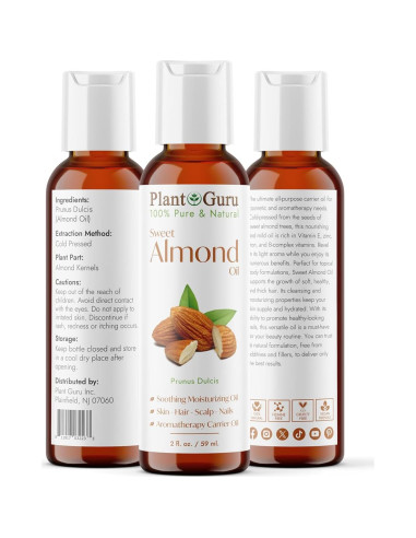 Aceite de Almendra Dulce 60 ml Plant Guru 100% Puro Natural