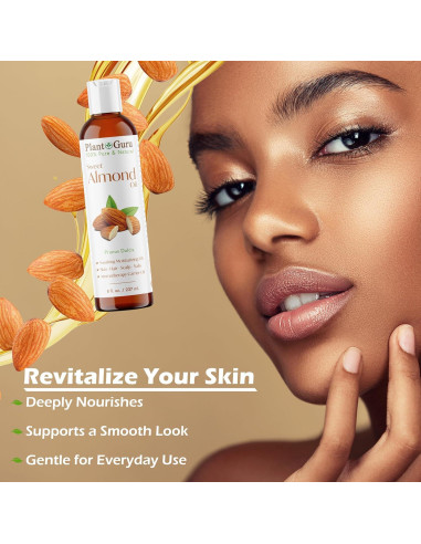 Aceite de Almendra Dulce 60 ml Plant Guru 100% Puro Natural