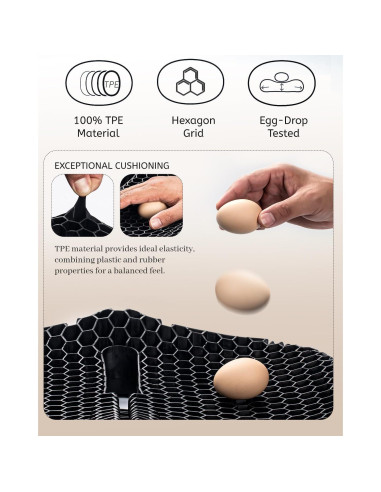 Cojín de Gel TPE Anzeng Grande 43x37 cm Alivio Dolor Cadera