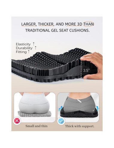 Cojín de Gel TPE Anzeng Grande 43x37 cm Alivio Dolor Cadera
