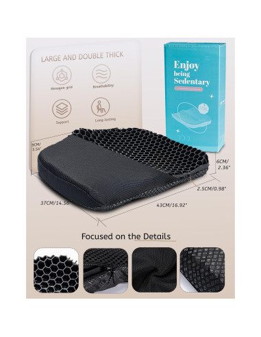 Cojín de Gel TPE Anzeng Grande 43x37 cm Alivio Dolor Cadera