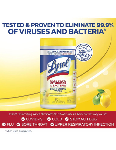 Toallitas Desinfectantes Lysol 80 Unidades Multi-Superficie