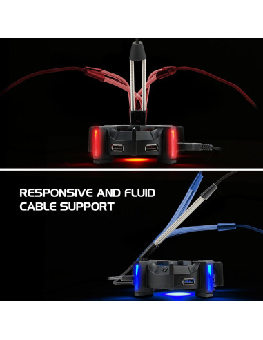 Soporte para Ratón Gaming ENHANCE con Hub USB y LED