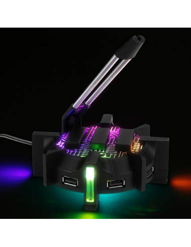 Soporte para Ratón Gaming ENHANCE con Hub USB y LED