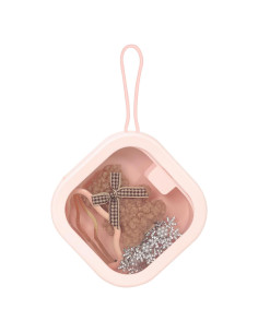 Organizador de Gomas de Pelo Rosa Obsoorth, Compacto y Portátil