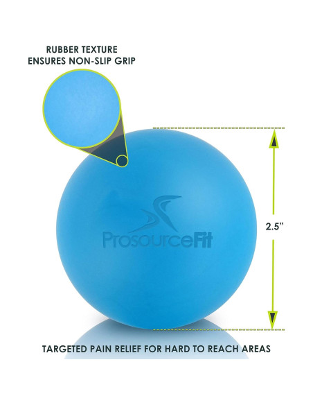 Pelota de Masaje Lacrosse ProsourceFit 63mm Azul para Recuperación
