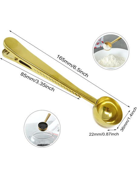 Set de 3 Cucharas Medidoras de Acero Inoxidable Honbay 16.5 cm