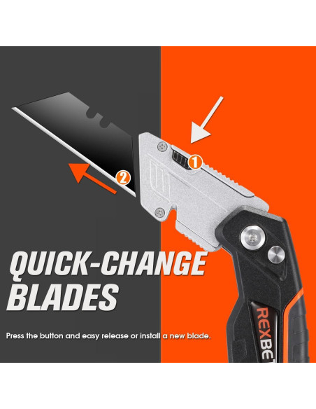 Cuchillo Utility REXBETI 2-Pack Retráctil con 18 Cuchillas