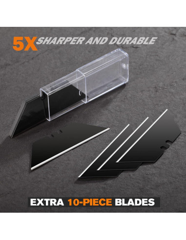 Cuchillo Utility REXBETI 2-Pack Retráctil con 18 Cuchillas